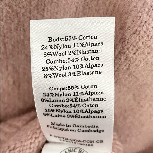 Everlane The Coccoon Crew Sweater In Plush Cotton Wool Alpaca Pink NWT - Picture 11 of 14